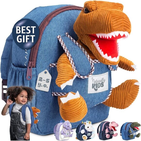 🆕 Girls Blue Stuffed Animal Toy Small Kids Dinosaur Toddler Gifts Backpack - Picture 1 of 9